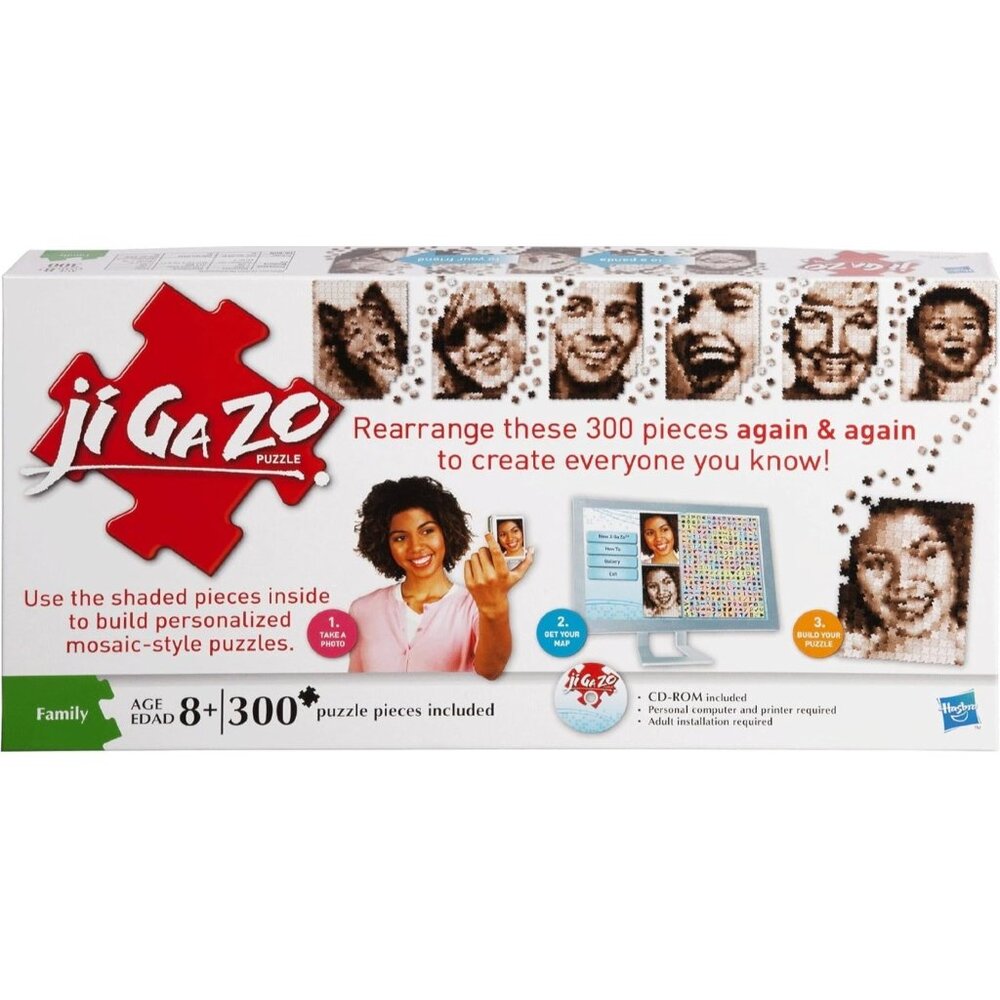Hasbro Ji Ga Zo 300 Piece Sepia‎ Custom Photo Puzzle Kit - Printable Jigsaw